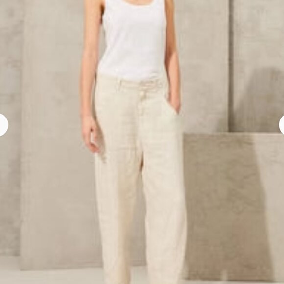 Transit Par Such Linen Blend Gray Split Hem Pants-Size 12 (5) - Picture 2 of 13